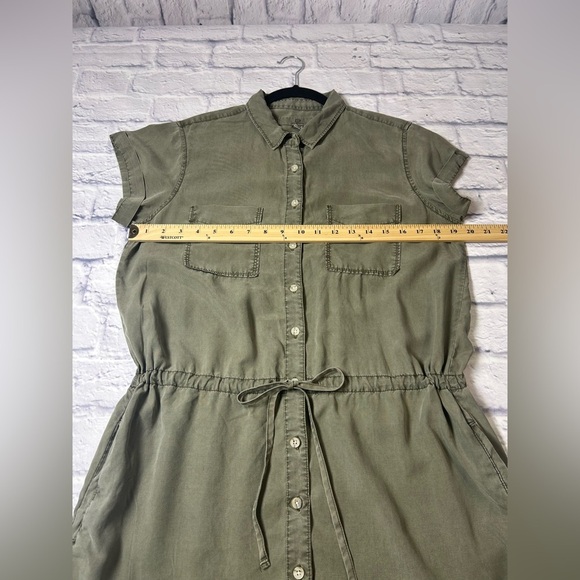 Thread & Supply Olive Green Shirt Dress. Size Large. Perfect for FALL!! - Picture 6 of 10